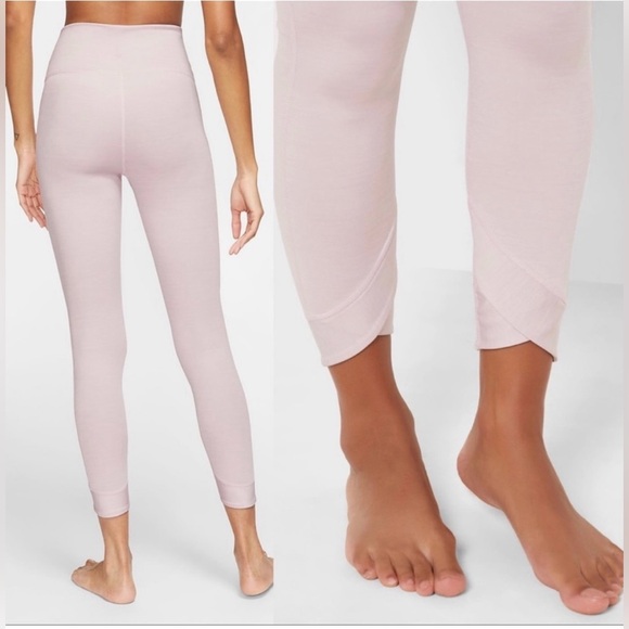 Nike Womens Yoga Wrap High Waist Leggings Plum Chalk‎ Barely Rose Medium - Picture 12 of 12